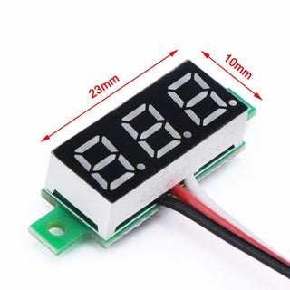 0.28 Inch 0-100V Three Wire DC Voltmeter Blue