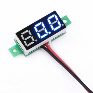 0.28 Inch 0-100V Three Wire DC Voltmeter Blue