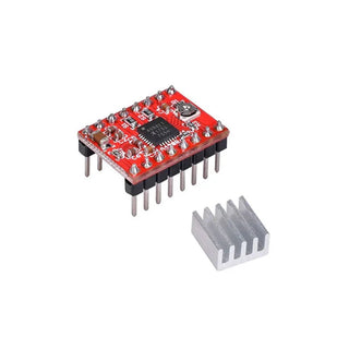 A4988 Stepper Motor Driver Module with Heat Sink For 3D Printer (Red)