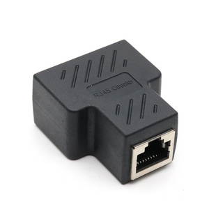 1 to 2 ways RJ45 female splitter connector LAN RJ45 cat6 cat5e cat5