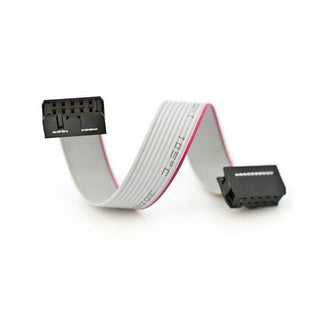 10 Pin Flat Ribbon Cable - with Female 2.54mm Pitch Connectors at both ends - 12"