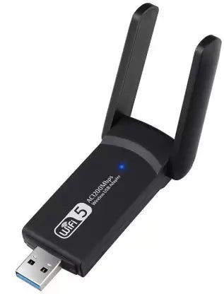 Wavenex Dual Band Realtek Wi-Fi USB Adapter RTL8812BU 1200 Mbps USB Adapter  (Black)