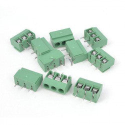 10 PCS x 3 PIN 5mm PITCH TERMINAL BLOCK PCB CONNECTORS AC 300V 10A