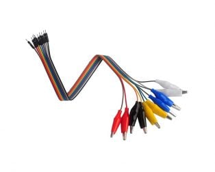 10Pin Alligator Clips Jumper Wires Crocodile Dupont Line with Male Connector Cable for DIY Connection – 20cm