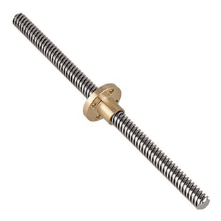 200mm Trapezoidal 4 Start Lead Screw 8mm Thread 2mm Pitch Lead Screw with Copper Nut
