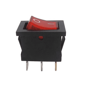 Rocker switch 6A 250V SPDT 3 PIN Red LED