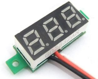 0.28inch 0-100V Three Wire DC Voltmeter Red