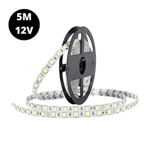 12V कोल्ड व्हाइट 5050 SMD LED स्ट्रिप फ्लेक्सिबल 5M/रोल नॉन-वाटरप्रूफ (5 मीटर)