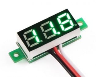 0.28inch 0-100V Three Wire DC Voltmeter Yellow