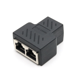 1 to 2 ways RJ45 female splitter connector LAN RJ45 cat6 cat5e cat5