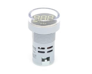 White 20-75Hz 22mm AD16- 22DSHZ Round LED Hertz Meter Indicator