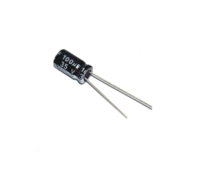 100 uF 35V through hole Electrolytic Capacitor (DIP) – (Pack of 10)