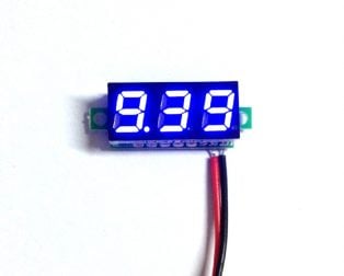 0.28inch 3.5-30V Two Wire DC Voltmeter Blue