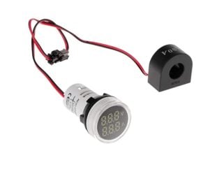 White AC20-500V 0-100A 22mm AD16-22DVA Round LED Hertz Meter Indicator Light with Transformer