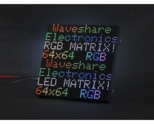 Waveshare RGB Full-Color LED Matrix Panel, 2.5mm Pitch, 64×64 Pixels, Adjustable Brightness