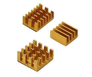 3 in 1 Gold Aluminum Heat Sink for Raspberry Pi 4B