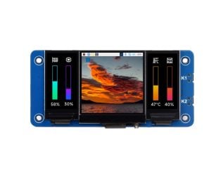 Waveshare Triple LCD HAT For Raspberry Pi, Onboard 1.3inch IPS LCD Main Screen and Dual 0.96inch IPS LCD Secondary Screens